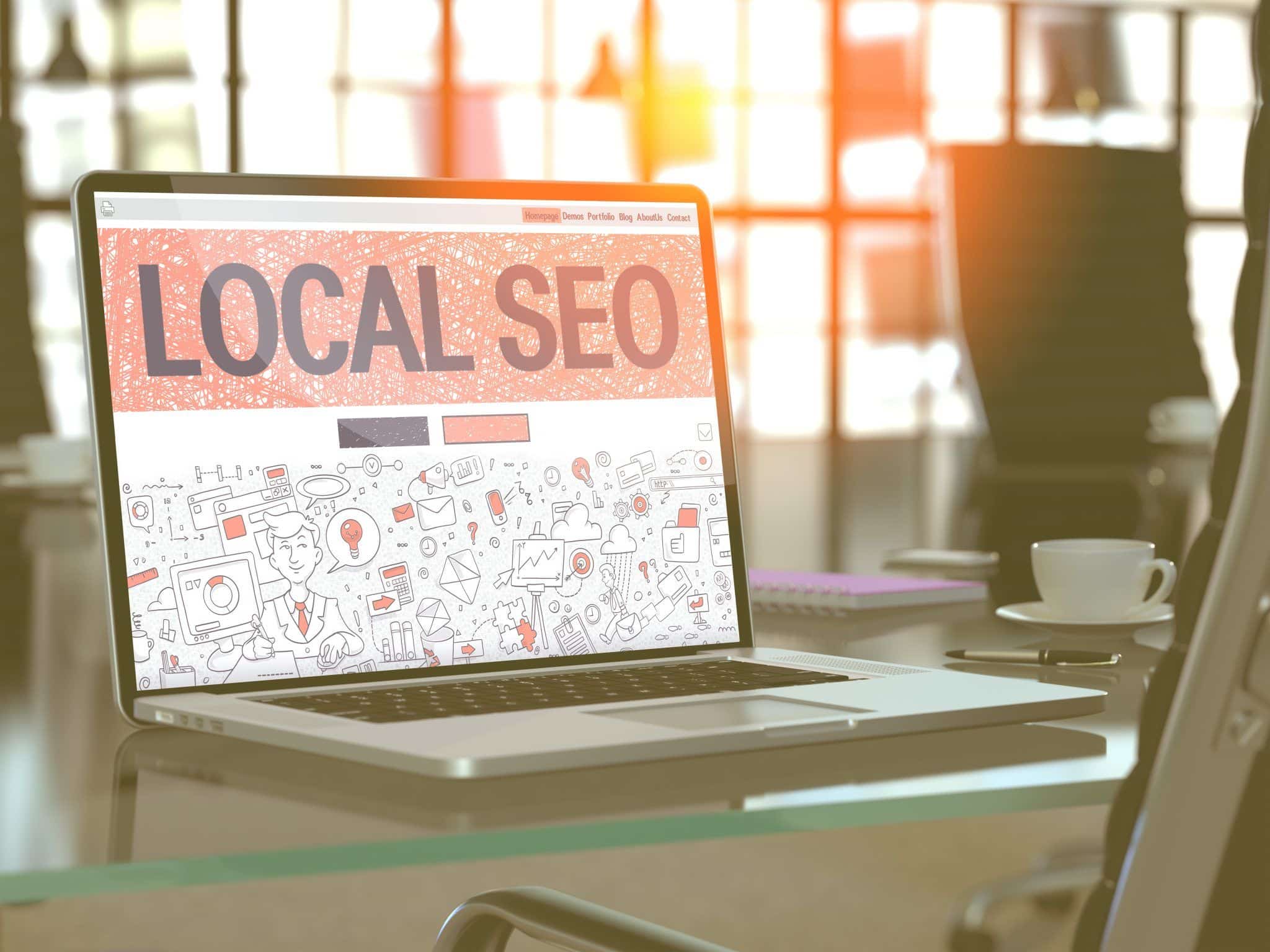 Local SEO on laptop