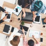 Marketing team working on flywheel marketing