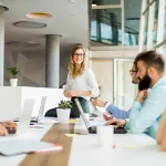 Fractional CMO talks with marketing team