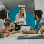 Marketing meeting with a fractional CMO